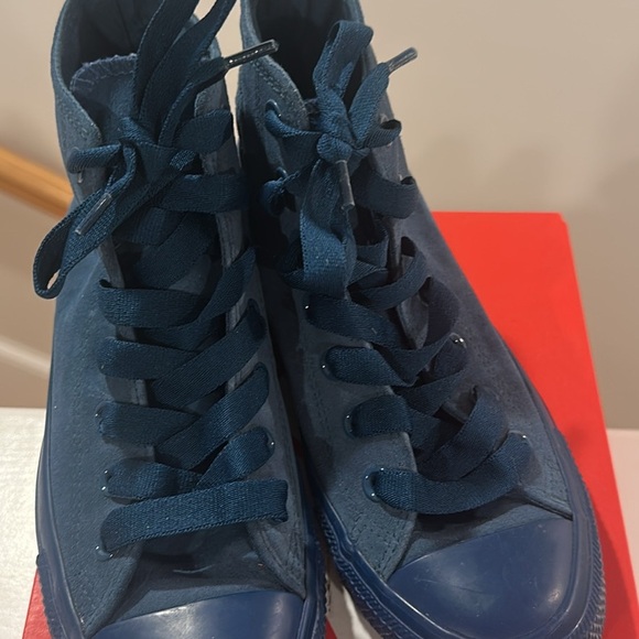 Mens High Top Suede Blue Converse Size 5 - Picture 3 of 4